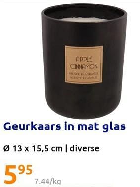 Promoties Geurkaars in mat glas - Huismerk - Action - Geldig van 21/09/2022 tot 26/09/2022 bij Action