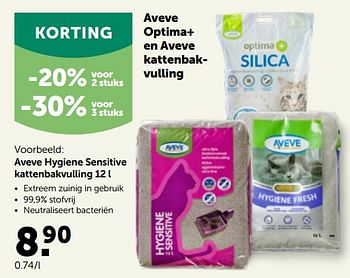Promoties Aveve hygiene sensitive kattenbakvulling - Huismerk - Aveve - Geldig van 26/09/2022 tot 08/10/2022 bij Aveve