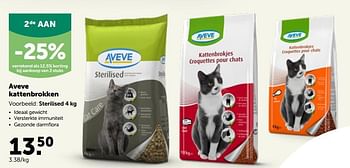 Promoties Aveve kattenbrokken sterilised - Huismerk - Aveve - Geldig van 26/09/2022 tot 08/10/2022 bij Aveve