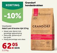 Grandorf hondenbrokken adult lam + bruine rijst-Grandorf