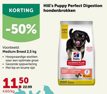 Promoties Hill’s puppy perfect digestion hondenbrokken medium breed - Hill's - Geldig van 26/09/2022 tot 08/10/2022 bij Aveve