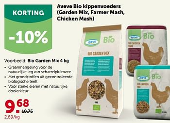 Promoties Aveve bio kippenvoeders garden mix - Huismerk - Aveve - Geldig van 26/09/2022 tot 08/10/2022 bij Aveve