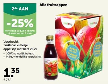 Promoties Fruitsnacks flesje appelsap met kers - Fruittap - Geldig van 26/09/2022 tot 08/10/2022 bij Aveve
