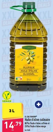 Promotions Huile d’olive culinaire - El Cultivador - Valide de 28/09/2022 à 07/10/2022 chez Aldi