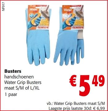 Promoties Busters handschoenen water grip busters maat s-m - Busters - Geldig van 21/09/2022 tot 04/10/2022 bij Colruyt