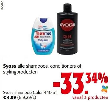 Promoties Syoss shampoo color - Syoss - Geldig van 21/09/2022 tot 04/10/2022 bij Colruyt