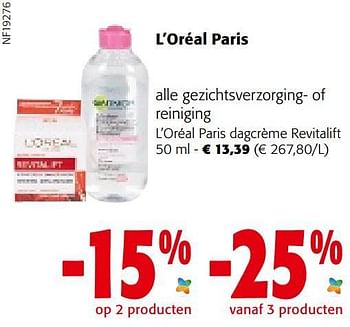 Promoties L’oréal paris dagcrème revitalift - L'Oreal Paris - Geldig van 21/09/2022 tot 04/10/2022 bij Colruyt