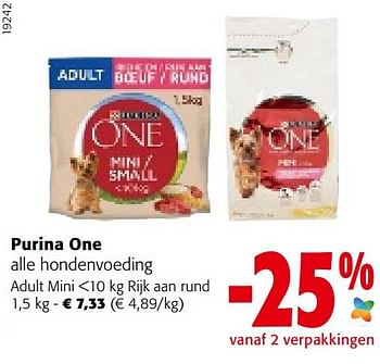 Promoties Purina one hondenvoeding adult mini rijk aan rund - Purina - Geldig van 21/09/2022 tot 04/10/2022 bij Colruyt