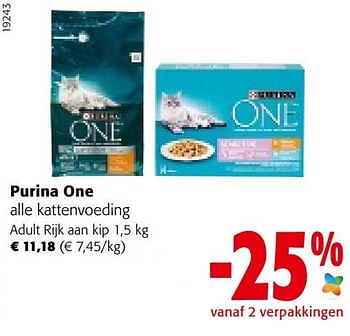 Promoties Purina one kattenvoeding adult rijk aan kip - Purina - Geldig van 21/09/2022 tot 04/10/2022 bij Colruyt