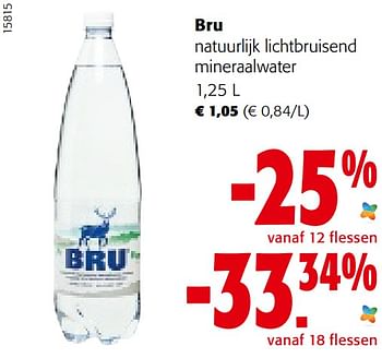 Promoties Bru natuurlijk lichtbruisend mineraalwater - Bru - Geldig van 21/09/2022 tot 04/10/2022 bij Colruyt