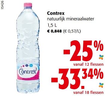 Promoties Contrex natuurlijk mineraalwater - Contrex - Geldig van 21/09/2022 tot 04/10/2022 bij Colruyt