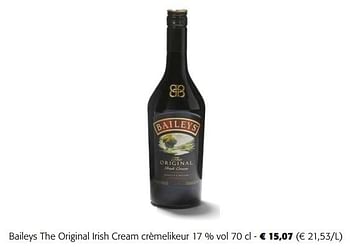 Promoties Baileys the original irish cream crèmelikeur - Baileys - Geldig van 21/09/2022 tot 04/10/2022 bij Colruyt