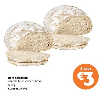 Promoties Boni selection dagvers bruin zweeds brood - Boni - Geldig van 21/09/2022 tot 04/10/2022 bij Colruyt