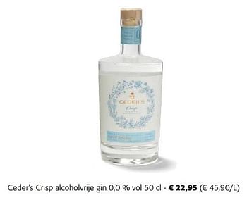 Promoties Ceder’s crisp alcoholvrije gin - Ceder's Crisp - Geldig van 21/09/2022 tot 04/10/2022 bij Colruyt