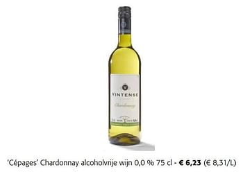 Promoties Cépages chardonnay alcoholvrije wijn - Witte wijnen - Geldig van 21/09/2022 tot 04/10/2022 bij Colruyt