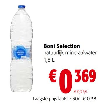 Promoties Boni selection natuurlijk mineraalwater - Boni - Geldig van 21/09/2022 tot 04/10/2022 bij Colruyt