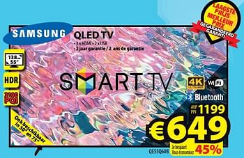 Promotions Samsung qled tv qe55q60b - Samsung - Valide de 28/09/2022 à 05/10/2022 chez ElectroStock