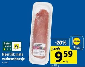 Promoties Heerlijk mals varkenshaasje - Huismerk - Lidl - Geldig van 03/10/2022 tot 08/10/2022 bij Lidl