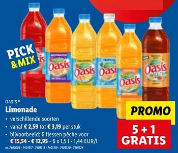 Promotions Limonade - Oasis - Valide de 03/10/2022 à 08/10/2022 chez Lidl