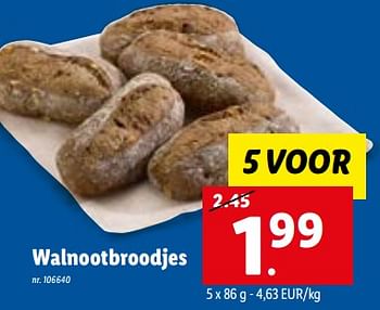 Promoties Walnootbroodjes - Huismerk - Lidl - Geldig van 03/10/2022 tot 08/10/2022 bij Lidl