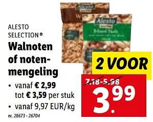 Promoties Walnoten of notenmengeling - Alesto - Geldig van 03/10/2022 tot 08/10/2022 bij Lidl