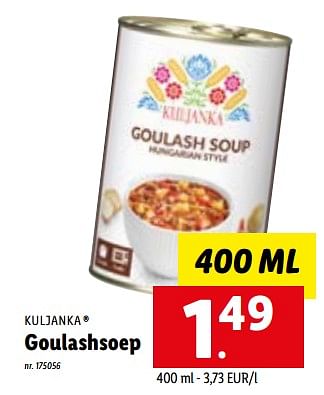 Promoties Goulashsoep - Kuljanka - Geldig van 03/10/2022 tot 08/10/2022 bij Lidl