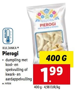 Promoties Pierogi - Kuljanka - Geldig van 03/10/2022 tot 08/10/2022 bij Lidl