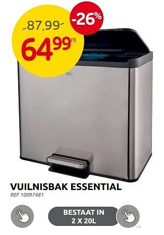 Promoties Vuilnisbak essential - Huismerk - Brico - Geldig van 28/09/2022 tot 17/10/2022 bij Brico