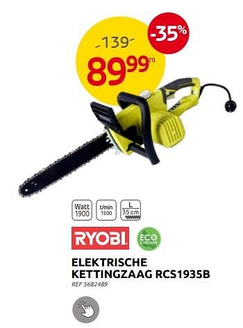 Promoties Ryobi elektrische kettingzaag rcs1935b - Ryobi - Geldig van 28/09/2022 tot 17/10/2022 bij Brico