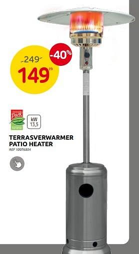 Promotions Terrasverwarmer patio heater - Central Park - Valide de 28/09/2022 à 17/10/2022 chez Brico