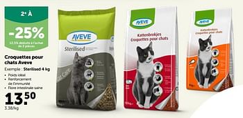 Promotions Croquettes pour chats aveve sterilised - Produit maison - Aveve - Valide de 26/09/2022 à 08/10/2022 chez Aveve