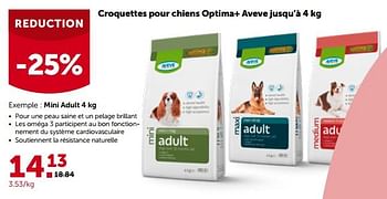 Promotions Croquettes pour chiens optima+ aveve mini adult - Produit maison - Aveve - Valide de 26/09/2022 à 08/10/2022 chez Aveve