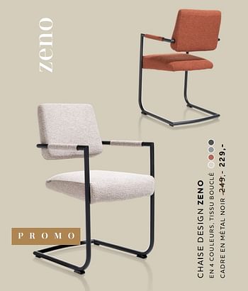 Promotions Chaise design zeno - Produit Maison - Xooon - Valide de 22/09/2022 à 26/10/2022 chez Xooon