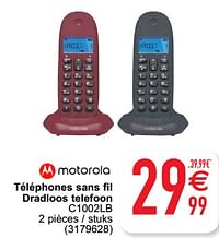 Motorola téléphones sans fil draadloos telefoon c1002lb-Motorola