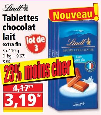 Lindt Tablette Maître Chocolatier - Noir Extra Fondant, 110 g