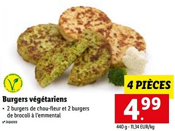 Promotions Burgers végétariens - Produit maison - Lidl - Valide de 03/10/2022 à 08/10/2022 chez Lidl