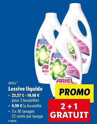 Promotions Lessive liquide - Ariel - Valide de 03/10/2022 à 08/10/2022 chez Lidl