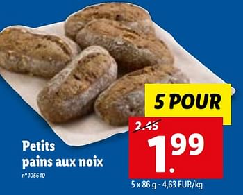 Promotions Petits pains aux noix - Produit maison - Lidl - Valide de 03/10/2022 à 08/10/2022 chez Lidl
