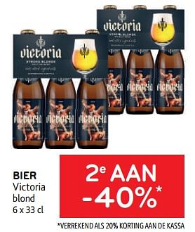 Promoties Bier victoria 2e aan -40% - Victoria - Geldig van 05/10/2022 tot 18/10/2022 bij Alvo