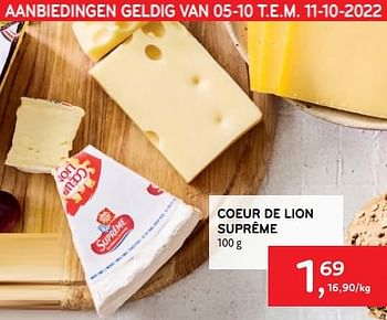 Promoties Coeur de lion suprême - Coeur de Lion - Geldig van 05/10/2022 tot 11/10/2022 bij Alvo