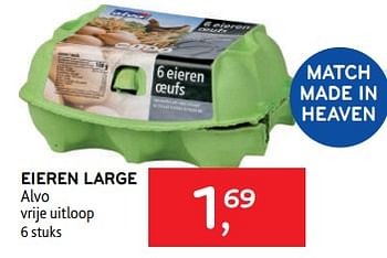 Promoties Eieren large alvo - Huismerk - Alvo - Geldig van 05/10/2022 tot 18/10/2022 bij Alvo