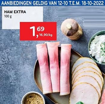 Promoties Ham extra - Huismerk - Alvo - Geldig van 12/10/2022 tot 18/10/2022 bij Alvo