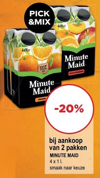 Promoties Minute maid -20% bij aankoop van 2 pakken - Minute Maid - Geldig van 05/10/2022 tot 18/10/2022 bij Alvo