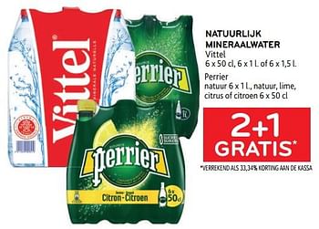 Promoties Natuurlijk mineraalwater vittel 2+1 gratis - Vittel - Geldig van 05/10/2022 tot 18/10/2022 bij Alvo
