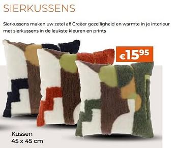 Promoties Kussen 45 x 45 cm - Huismerk - Euroshop - Geldig van 02/10/2022 tot 23/10/2022 bij Euro Shop