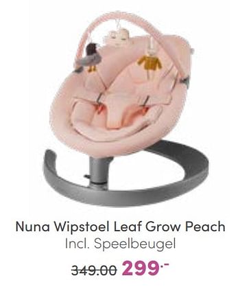 Promoties Nuna wipstoel leaf grow peach incl speelbeugel - Nuna - Geldig van 25/09/2022 tot 01/10/2022 bij Baby & Tiener Megastore