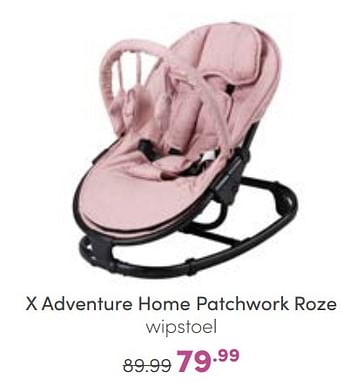Promoties X adventure home patchwork roze wipstoel - Xadventure - Geldig van 25/09/2022 tot 01/10/2022 bij Baby & Tiener Megastore