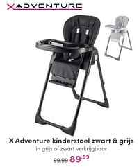 X adventure kinderstoel zwart + grijs-Xadventure