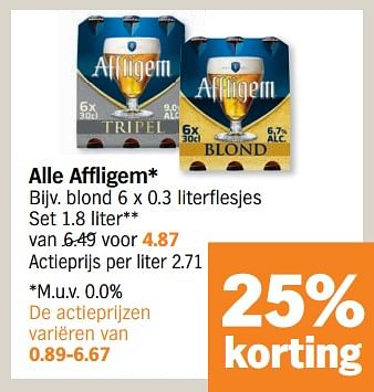Promoties Affligem blond - Affligem - Geldig van 26/09/2022 tot 02/10/2022 bij Albert Heijn