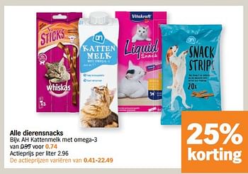 Promotions Ah kattenmelk met omega-3 - Produit Maison - Albert Heijn - Valide de 26/09/2022 à 02/10/2022 chez Albert Heijn